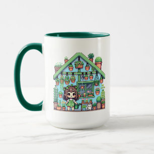 Mug Fleur avec grâce   Kawaii Girl avec Plante