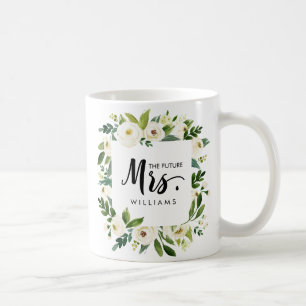 Mug Fleur blanche MARIAGE LE futur MRS Typographie