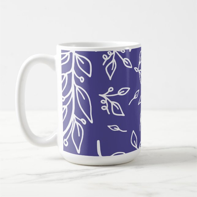 Mug Fleur Bleu Ardoise Foncé (Gauche)