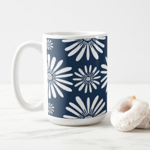Mug Fleur bleu blanc pâle