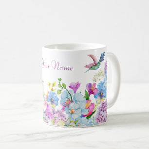 Mug Fleur bleu violet d'aquarelle