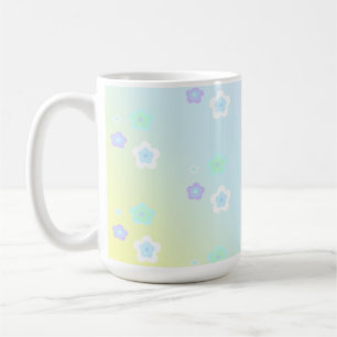 Mug Fleur bleue florale Motif coloré dégradé