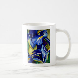 Mug Fleur bleue Iris peinture originale aquarelle