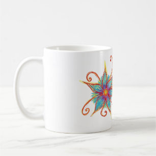 Mug Fleur bleue Mandala Personnalisé