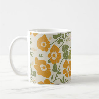 Mug Fleur Boho vintage Orange Couleur Motif Floral