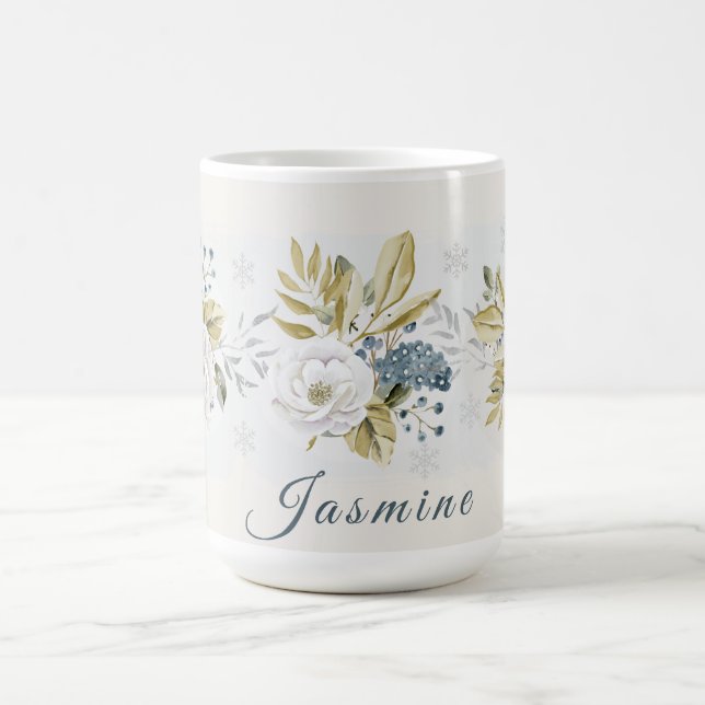 Mug Fleur botanique hivernale personnalisée (Centre)