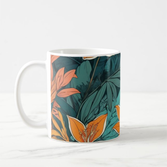 Mug Fleur Botanique Tropicale Exotique (Gauche)