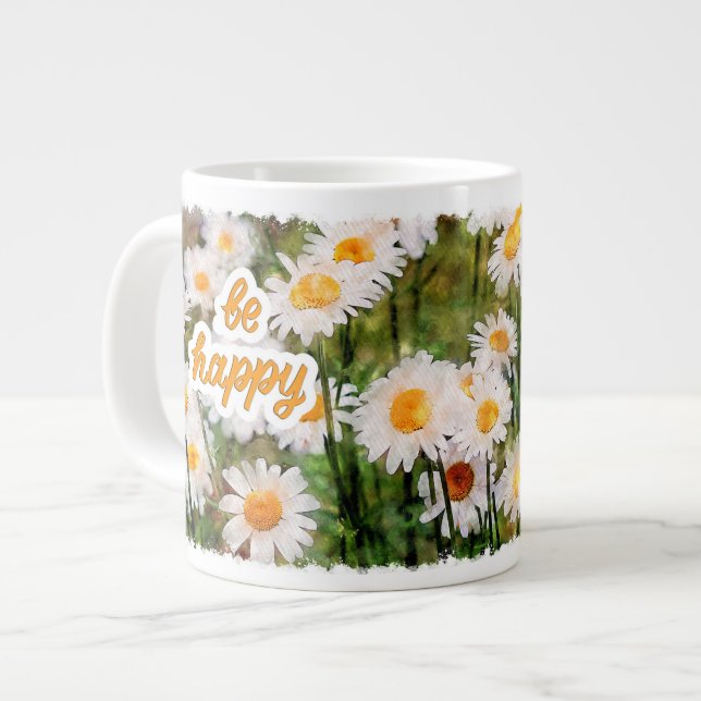 Mug Fleur Chamomile, Cadeau Anniversaire Soyez Heu (Devant gauche)