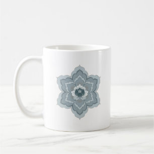 Mug Fleur chinoise Baoxiang dans un bleu brumeux et ja