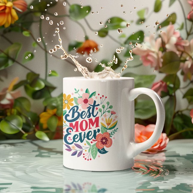 Mug Fleur colorée Meilleure maman jamais (Créateur téléchargé)