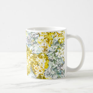 Mug Fleur couleur gris-jaune design motif