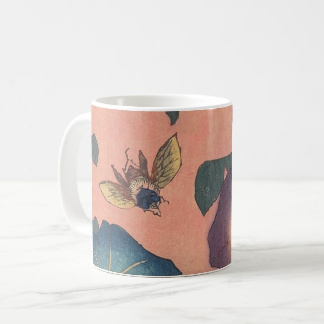 Mug Fleur d'abeille rose Art classique Hokusai (Devant gauche)