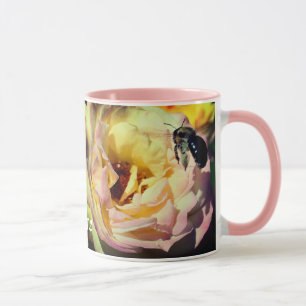 Mug Fleur d'abeilles et de Roses personnalisée