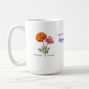 Mug Fleur d'anniversaire de Tante Octobre Rose/Orange