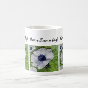Mug Fleur d'aquarelle blanche et marine
