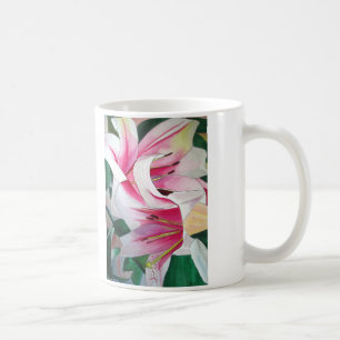 Mug Fleur d'aquarelle de nénuphar blanc et rose