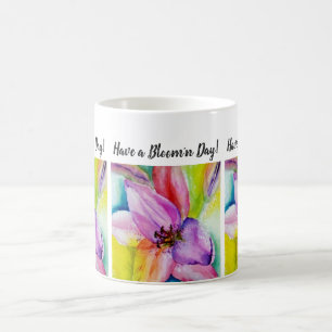 Mug Fleur d'aquarelle Lily couleur néon