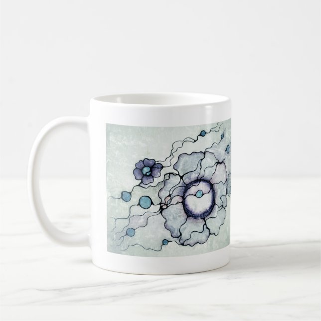 Mug Fleur d'art abstrait neurographique | Dessin à la  (Gauche)