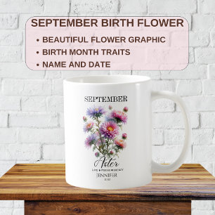 Mug Fleur d'aster de naissance de septembre personnali