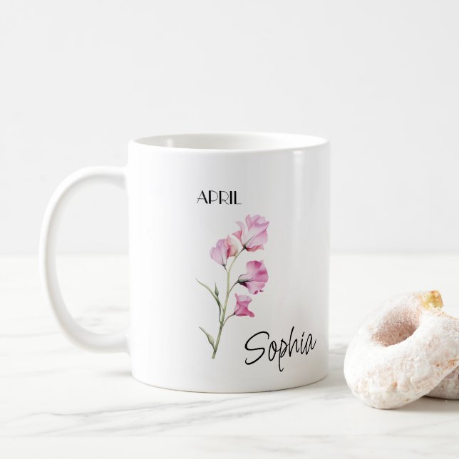 Mug Fleur d'avril personnalisée (Avec donut)
