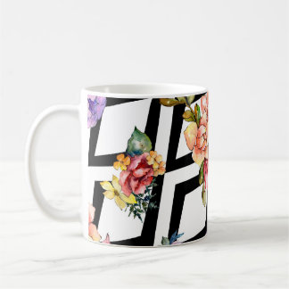 Mug Fleur de bouquet colorée aquarelle. Botanique flor