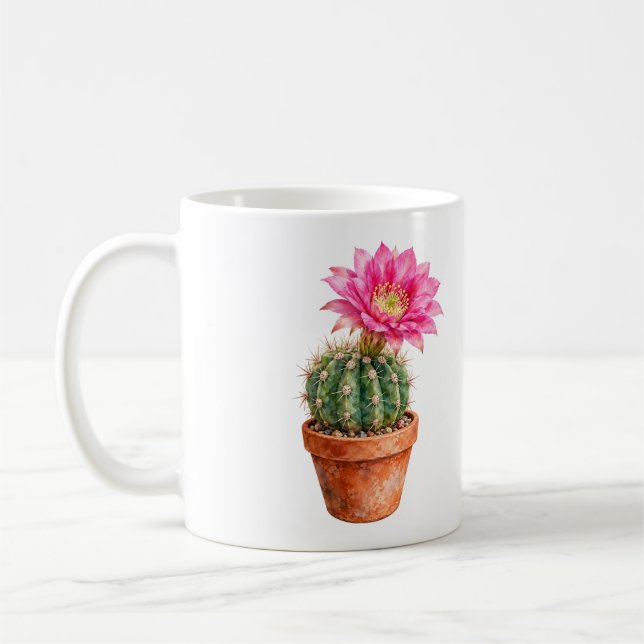 Mug Fleur de Cactus dans Pot en Terracotta (Gauche)