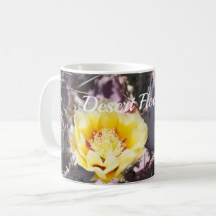 Mug Fleur de cactus jaune dans le tapis de souris de p