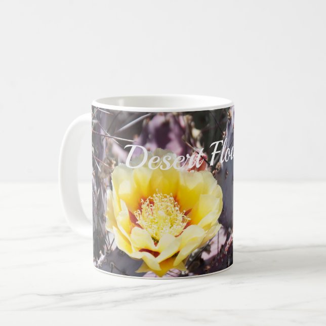 Mug Fleur de cactus jaune dans le tapis de souris de p (Devant gauche)