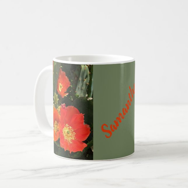 Mug Fleur de Cactus Sud-Ouest Photo Fleur rouge brilla (Devant gauche)