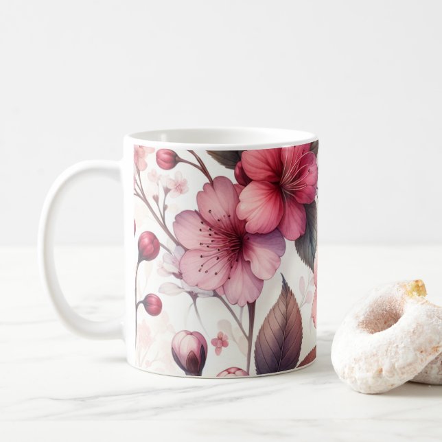 Mug Fleur de cerise (Avec donut)