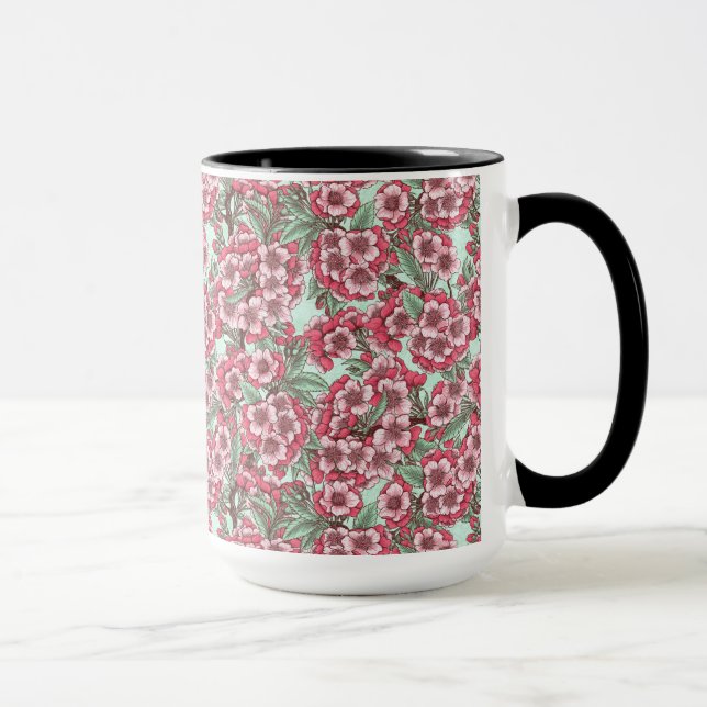 Mug Fleur de cerisier rose et menthe (Droite)