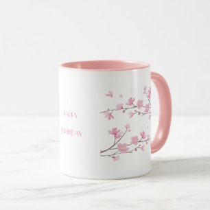 Mug Fleur de cerisiers - ANNIVERSAIRE TRANSPARENT-HEUR