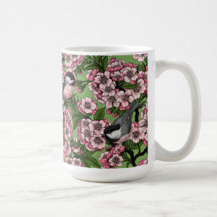 Mug Fleur de cerisiers et poulets verts
