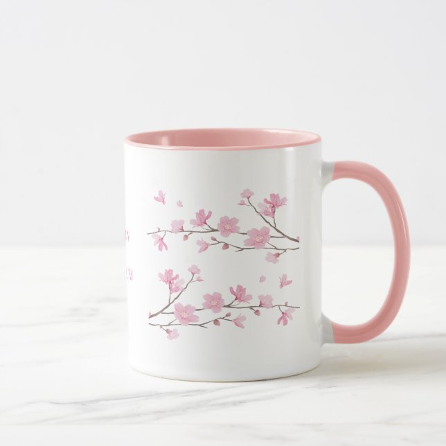 Mug Fleur de cerisiers - Transparent (Droite)