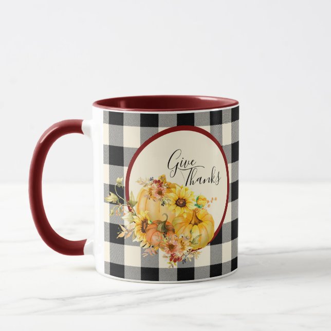 Mug Fleur de citrouille et vérification de Thanksgivin (Gauche)
