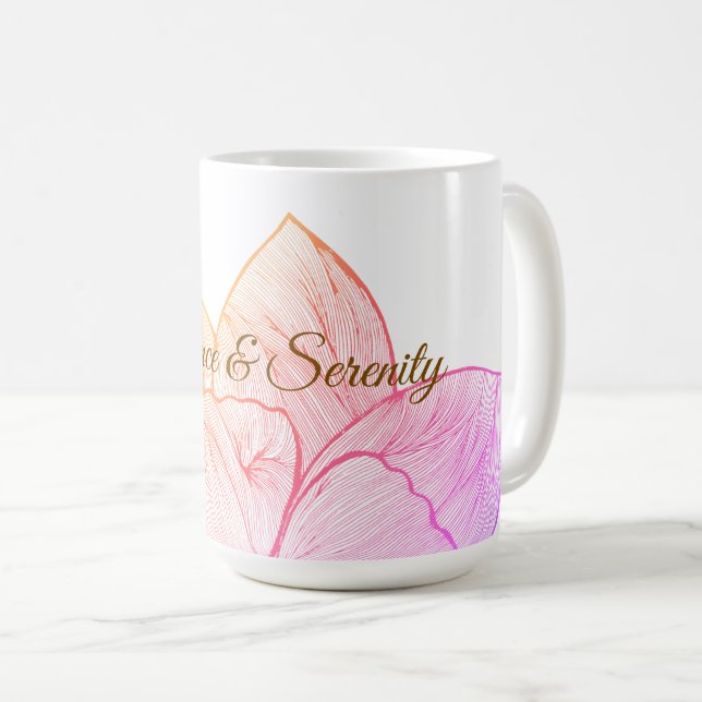 Mug Fleur de coucher de soleil artistique "Équilibre e (Devant droit)