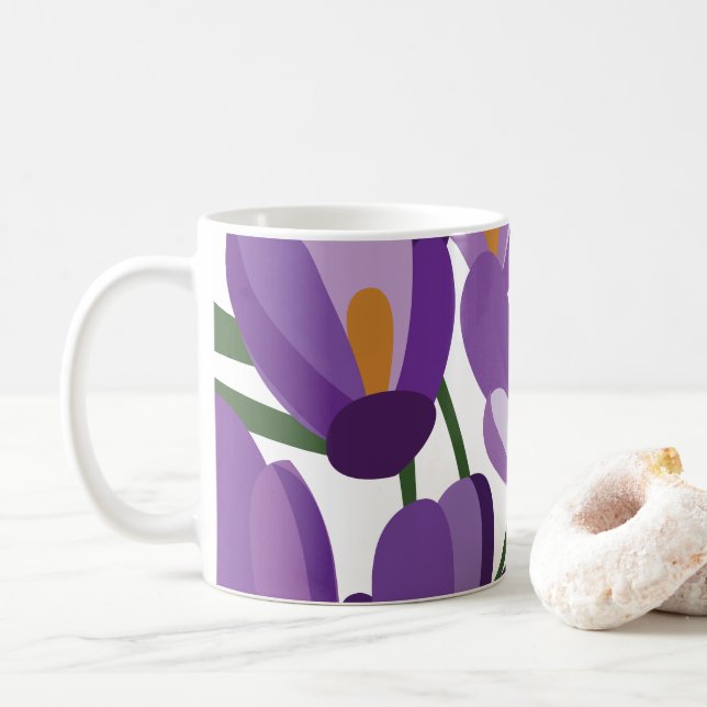 Mug Fleur de Crocus Violet (Avec donut)