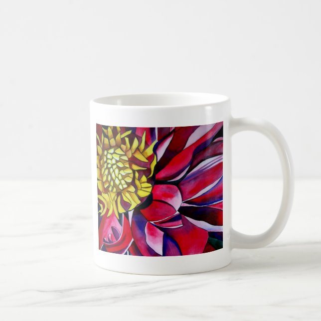 Mug Fleur de Dahlia art abstrait (Droite)