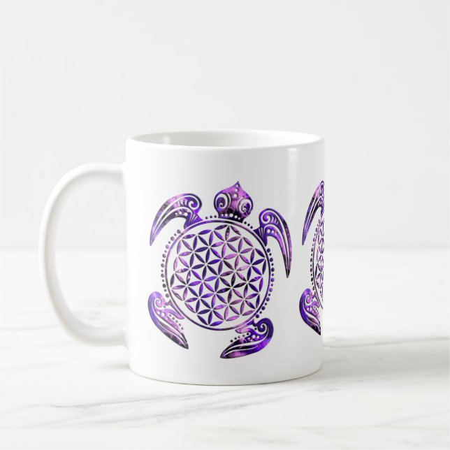 Mug Fleur de DES Lebens - pourpre de la vie/Blume de (Gauche)