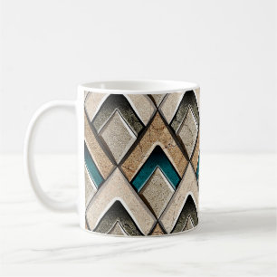 Mug Fleur de fond en tuiles colorées, numérique, patte