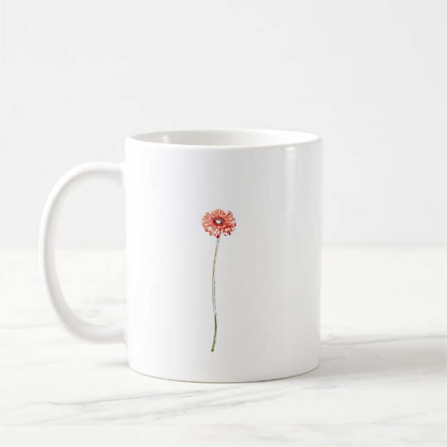 Mug Fleur de Gerbera Rouge Pâle (Gauche)