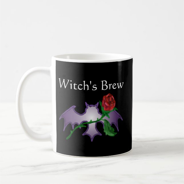 Mug Fleur de Goth de noir de rose de batte de Wicca du (Gauche)