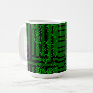 Mug Fleur de gribouillis vert de la mer d'Aqua foncé