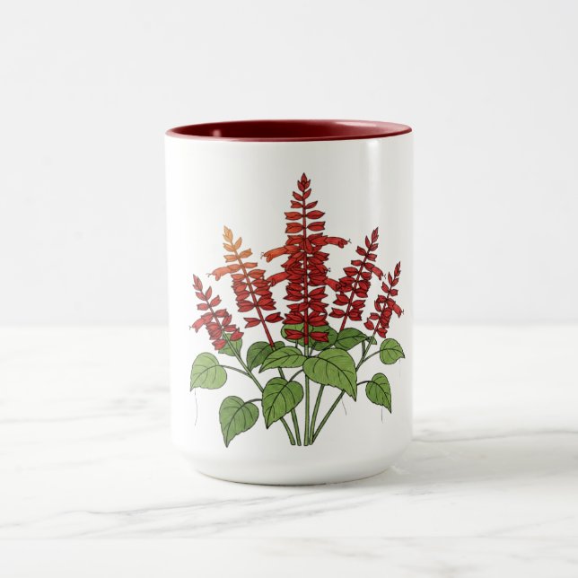 Mug Fleur de jardin - Sauge écarlate  (Centre)
