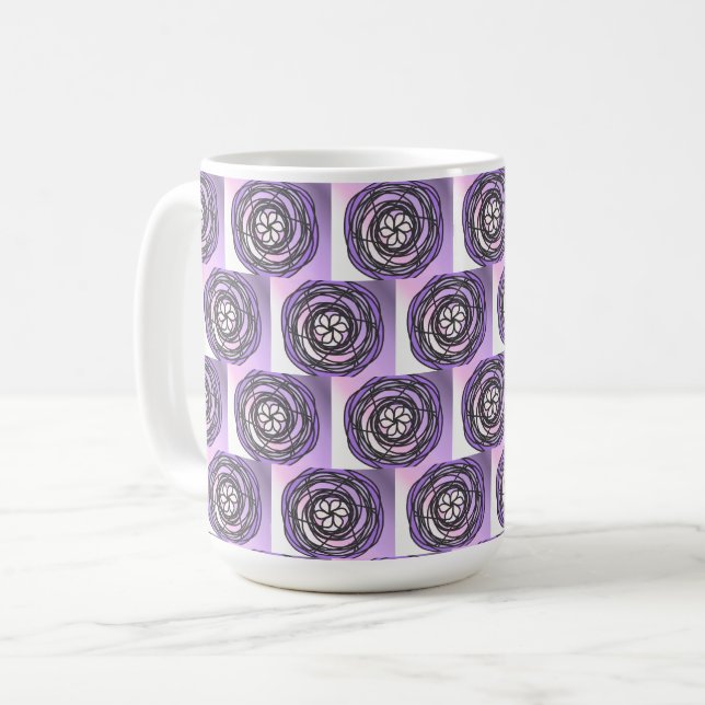 Mug Fleur de la Passion Motif Violet (Devant gauche)