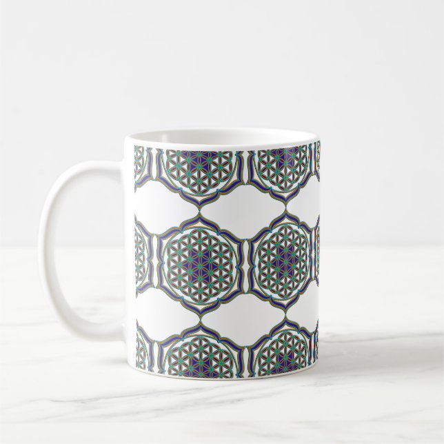 Mug Fleur de la vie / Blume des Lebens - Lotus Contour (Gauche)
