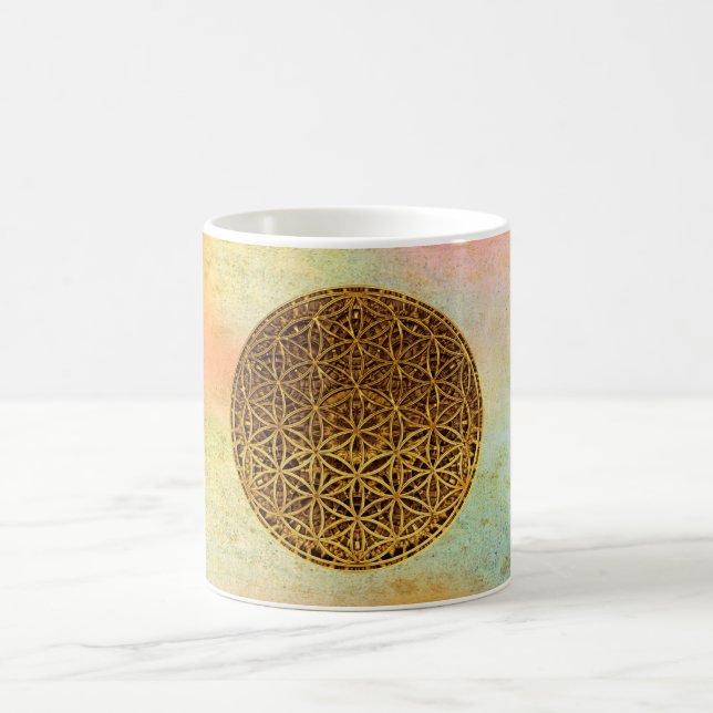 Mug Fleur de la vie / Blume des Lebens - médaille d'or (Centre)