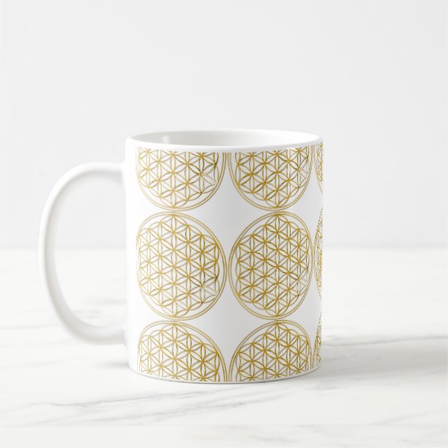 Mug Fleur de la vie / Blume des Lebens - or (Gauche)