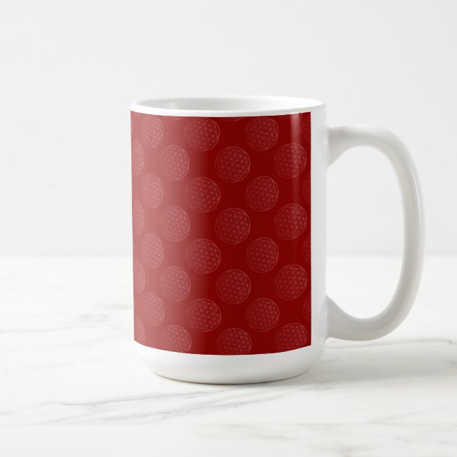 Mug Fleur de la vie / Blume des Lebens - rouge motif (Droite)