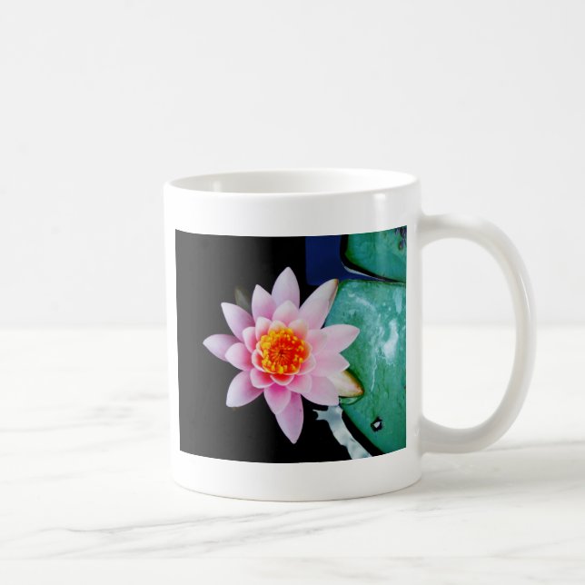 Mug Fleur de laine d'eau chaude rose et orange de lotu (Droite)